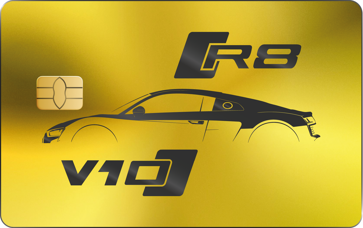 Custom Metal or Gold Credit Card get the Audi R8 v10 design. – Luxard